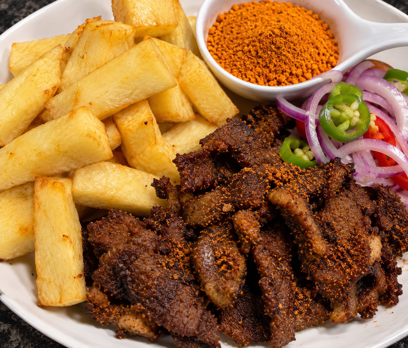 Fried Yam with Suya